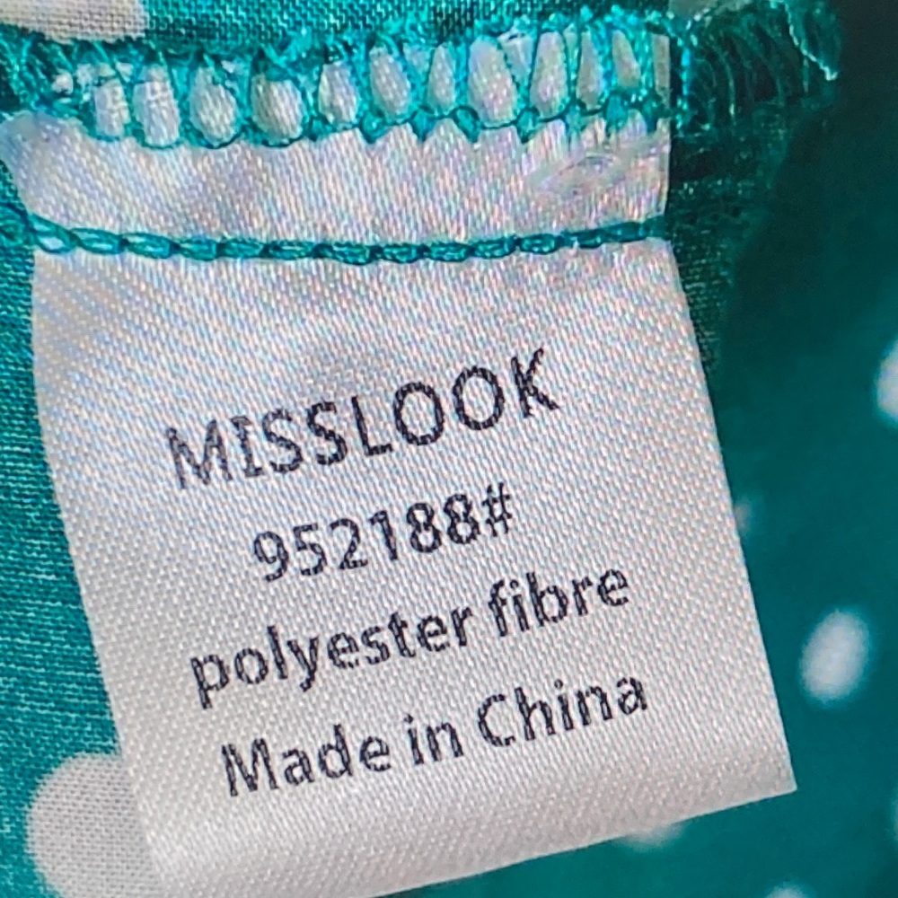 MISSLOOK Teal Polka Dot Peplum Tunic - Picture 5 of 5